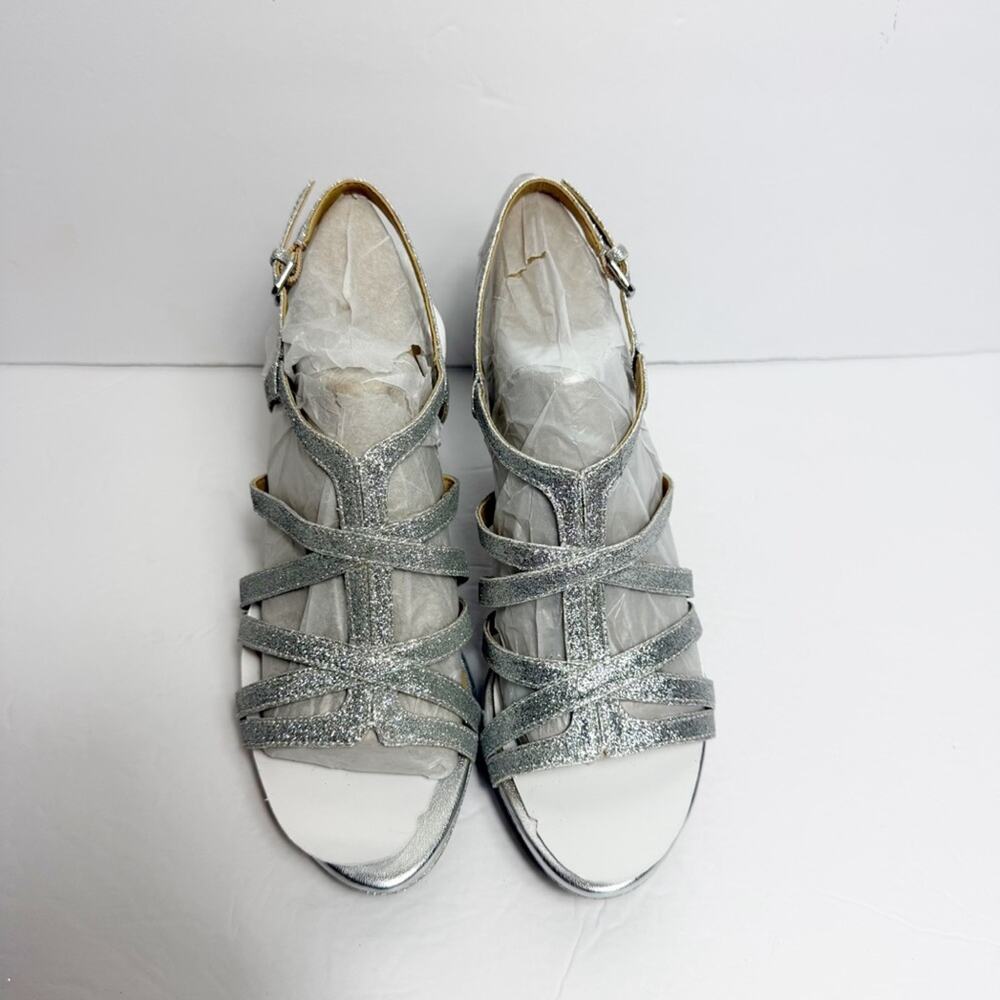 NATURALIZER BAYLOR WOMEN SANDAL SILVER GLITTER SIZE 7 BRAND NEW WITHOUT BOX - Picture 4 of 9
